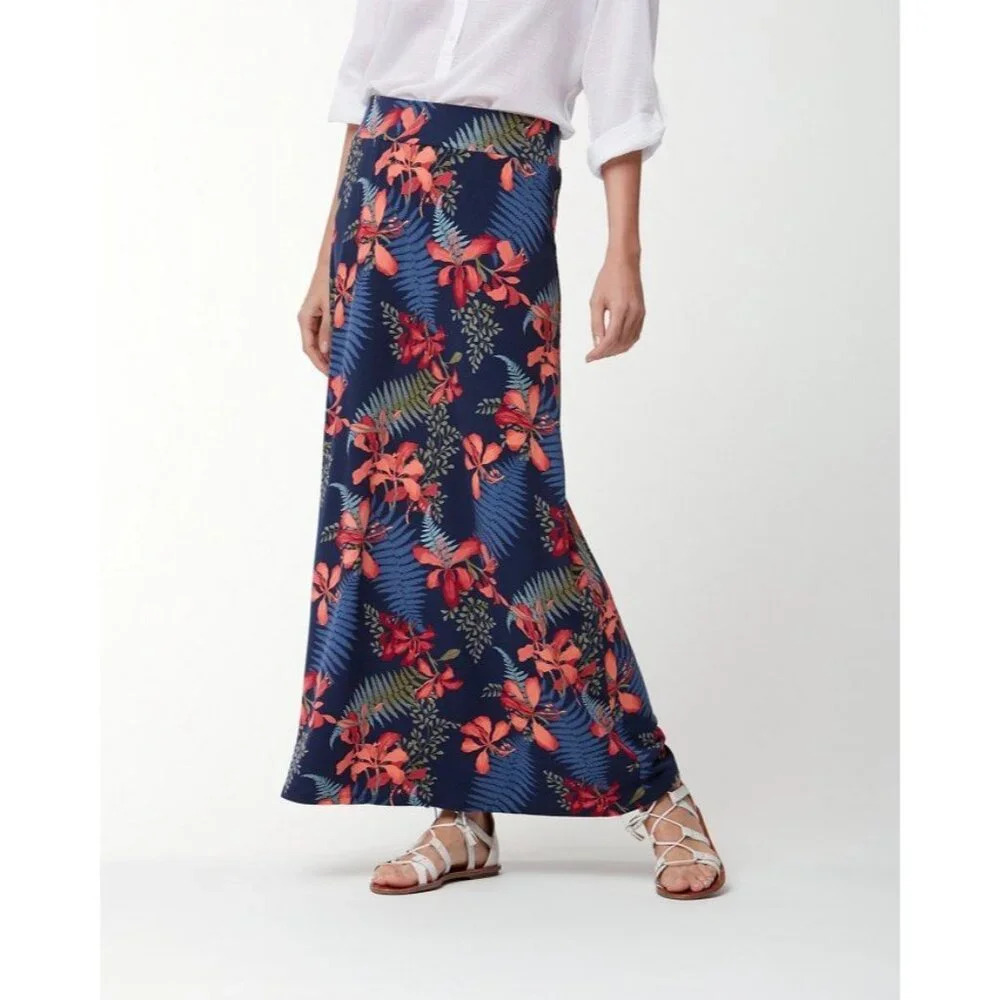 Tommy Bahama Women's Sacred Groves Tambour Maxi Skirt Size L
